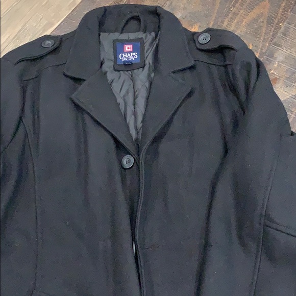 Chaps Men’s black Peacoast - Picture 2 of 2